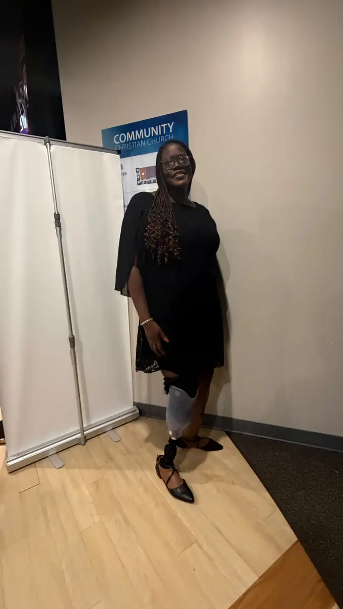 A patient presenting on the runway at the Quantum Clinics Fashion Show