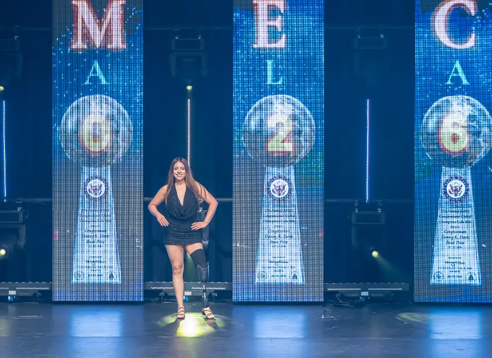 A patient on the runway at the Quantum Clinics Fashion Show