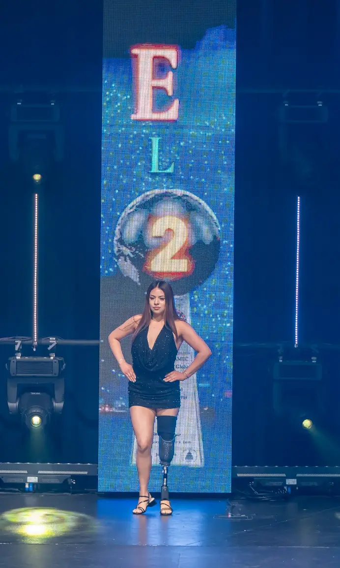 A patient on the runway at the Quantum Clinics Fashion Show