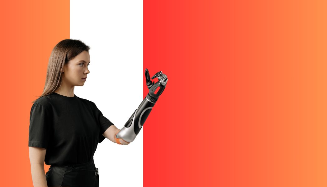 A multi-articulating prosthetic hand.